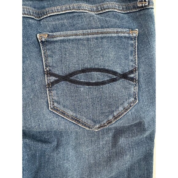 Guess Womens Mid Rise Jeans Medium Wash 24 Distressed Cropped Denim Straight Leg - Picture 4 of 6